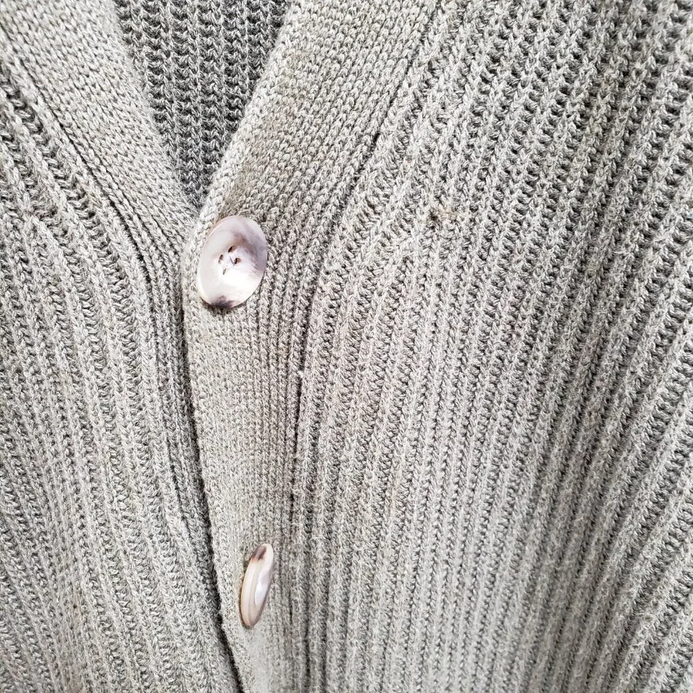 GAP Sage Green Oversized Boyfriend Cardigan Sweater Rib Knit Pockets S